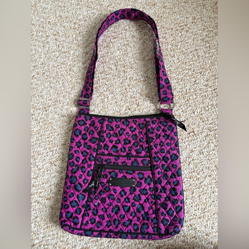 Vera Bradley Purple and Blue Leopard Crossbody Bag